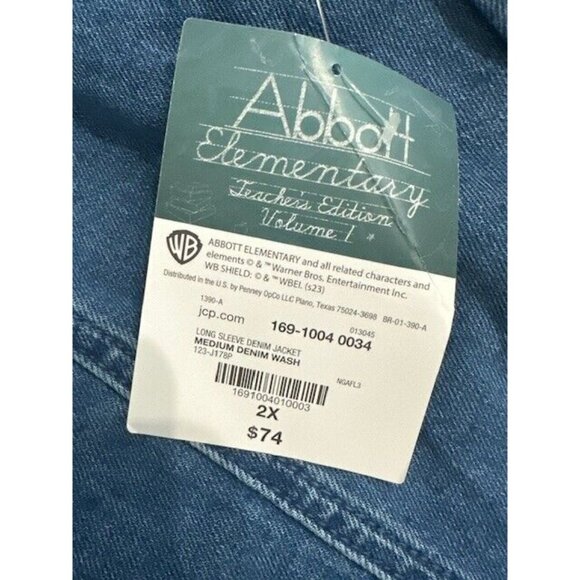 Abbott Elementary Volume 1 Teachers Edition Denim Jean Jacket 2X Plus Size NWT - Picture 8 of 16